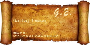Gallaj Emese névjegykártya